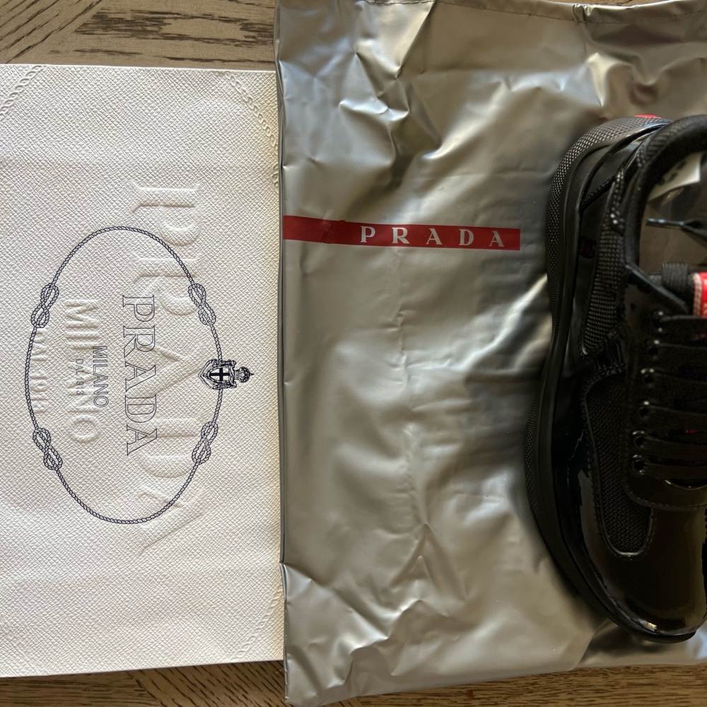 Prada Men's Glossy Black Sneakers